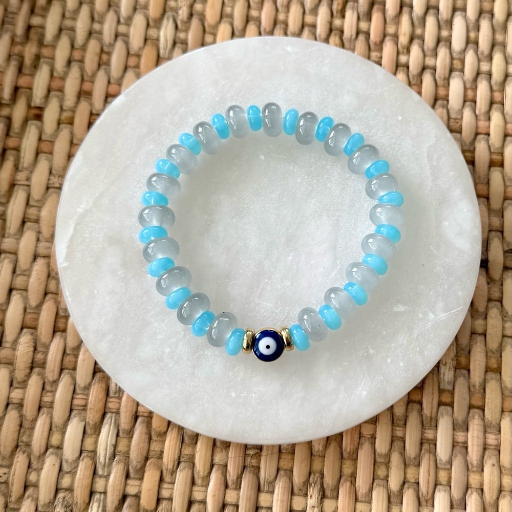 Glass Beaded Evil Eye Bracelet